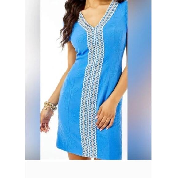 Lilly Pulitzer Dresses & Skirts - NWT Lilly Pulitzer $228  ARIE STRETCH SHIFT Palm Paradise Bennet Blue Dress